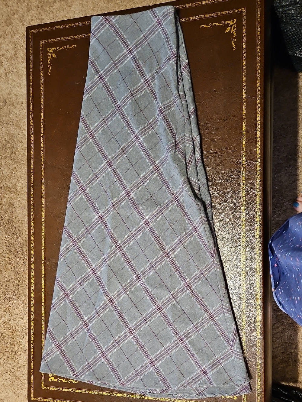 Croft & Barrow Gray Plaid Dress Pants with Maroon Windowpane